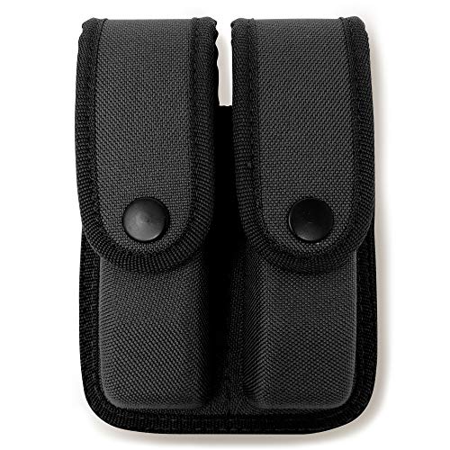 Tactical Concealment Magazine Pouch Holster - THERMOFOIL Material and Multi Use Holster with Belt Loop - Double Size Fits 9 mm and .40 Cal (Black/Double)