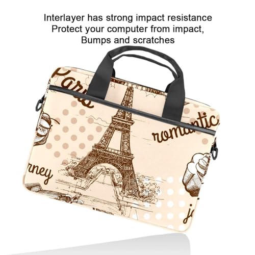 Bandolera para laptop de 14.5" multicolor con diseño de Torre Eiffel de París 6