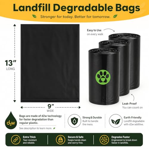 Image of Dog Poop Black Bags with Dispenser (700 Bags) doggy poop bags Pickup Bag 35 Refill Rolls Dog Waste Bags Cat Litter Clamps & Poop Bags (35 Rolls, Uscented)