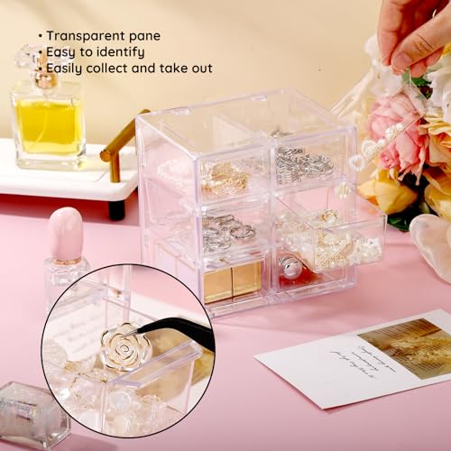 Image of Segbeauty Clear Acrylic Storage Drawers - 3 Tier Jewelry Organizer with 6 Small Drawers, Dustproof for Desktop