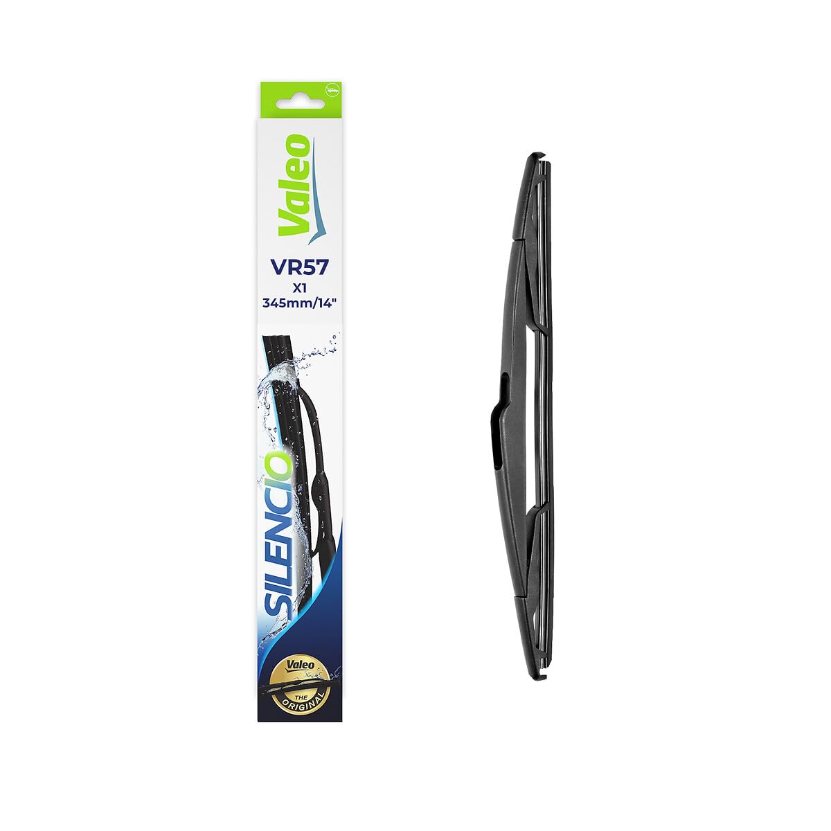 VALEO Silencio Wycieraczki - VR57 - Trwale, Odporne, Idealnie Dopasowane Konwencjonalne Pióro Wycieraczki na Kazda Pore Roku 345mm - Tylne - Jedna sztuka - 574201