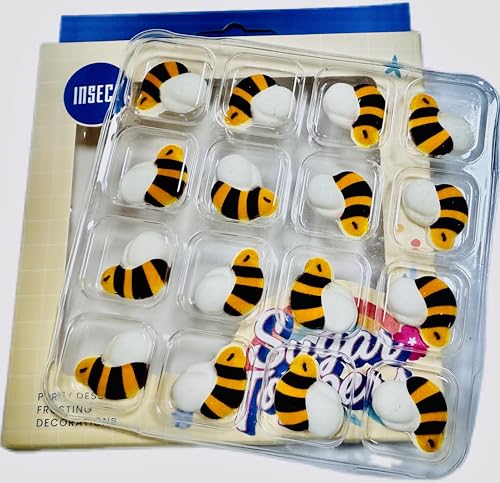 Sentovac 16pcs Edible Bees Cake Decorations and Cupcake Toppers