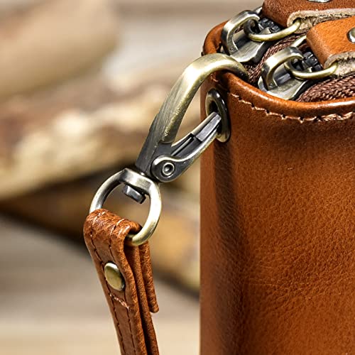 Pochette en cuir véritable homme double fermeture éclair - 4