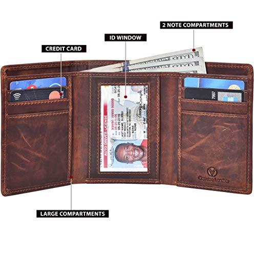 Valenchi - Genuine Leather RFID Wallets for Men and Women with multi card slots, 2 Note pocket coin pocket and ID window2