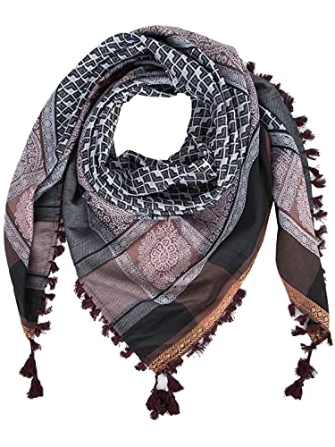 Image of Merewill Cotton Shemagh Tactical Desert Wrap Keffiyeh Head Neck Arab Scarf For Men 49 inchx49 inch