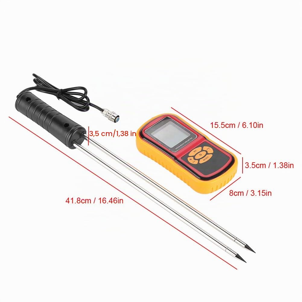 Feuchtemessgerät Digital GM640 Feuchtetester LCD-Getreidetester Feuchtetemperatur Messer für Weizenreis Maisbohne Getreide Feuchtigkeitsprüfgerät