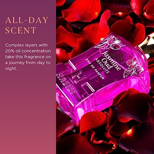 H HABIBI Jasmine Oud Absolute Arabian Perfume for Women - 2.5 oz (75ML) Long Lasting Women's Fragrances, Woody Floral Scent with Leather, Rose & Oud Notes - Image 5