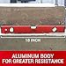 PROMAKER 18 inch Level, Magnetic Level with 180° 90° 45° bubbles, Shock Resistant, Aluminum Body, Level Tool with Overhead Viewing for Comfortable read PRO-NV030