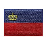Cypress Collectibles – Flagge Liechtenstein – bestickte Applikation – europäisches Land zum Aufbügeln – Maße: 8,9 x 6,3 cm