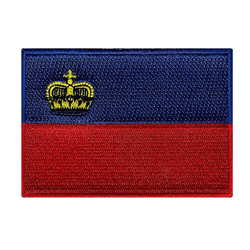 Cypress Collectibles – Flagge Liechtenstein – bestickte Applikation – europäisches Land zum Aufbügeln – Maße: 8,9 x 6,3 cm