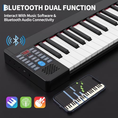 Image of Garvee 61 Keys Folding Piano Keyboard, Portable Digital Piano for Beginners