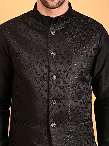 Image of Uri and MacKenzie Men's Silk Blend Kurta Pajama with Designer Ethnic Nehru Jacket /Modi Jacket