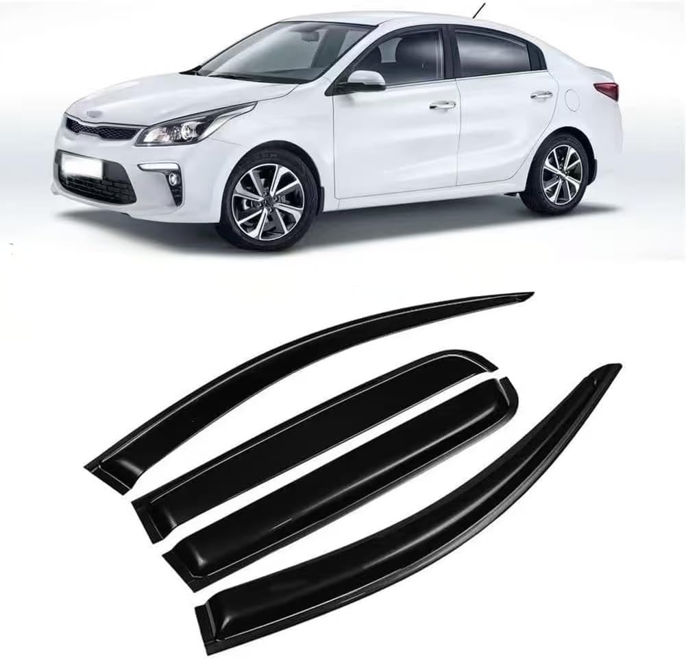 Fengxh Normal 4Pcs Smoke Tint Car Window Deflectors For Kia Rio 4 Mk4 2018-2021