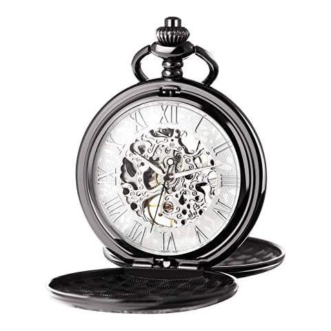 TREEWETO Men's Mechanical Skeleton Pocket Watch Cover