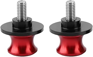 CNC Sliders Stand, 2pcs 8mm Motorcycle CNC Aluminum Alloy Rear Stand Swing Arm Spool Sliders Stand Swingarm Bobbins(Red)