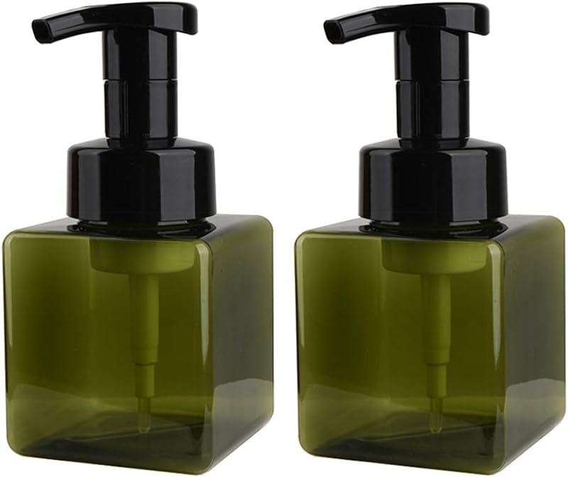Frasco dispensador de sabonete espumante UUJOLY verde, 250 mL, Pacote com 2