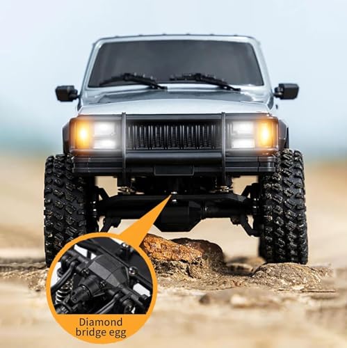 Image of KIZJORYA 1 /18 Four Wheel Drive Remote Control Rock Crawler 8562-C8809 Rc Multi-Terrain Off Road Car 3Speed Motor Esc Servo Light System Battery (Grey)