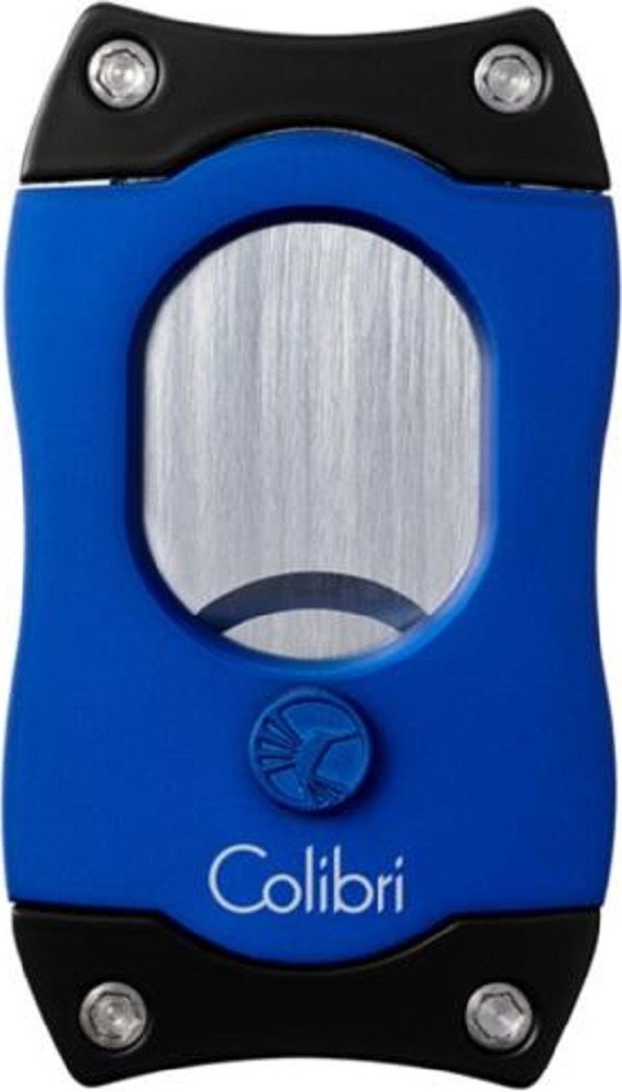 ColibriColibri EZ-Cut S-Cut | Straight Cigar Cutter | Blue with Black Accents | Spring Loaded Release | Up-to 66 Ring Gauge | Ergonomic Design | Gift-Box Included