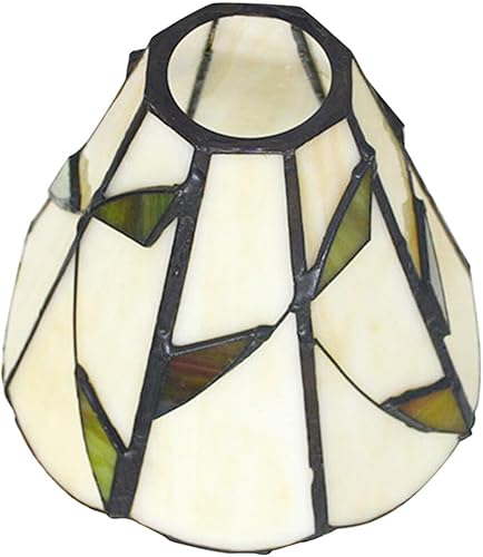 Miniatura 10 de Pantalla de cristal de vitral, pantalla de lámpara de araña con forma de flor de loto, pantalla de lámpara de mesa de vidrio estilo flor, pantalla