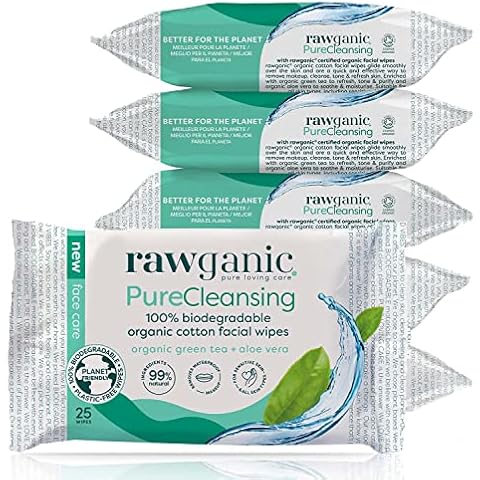 RAWGANIC Organic Cotton Facial Wipes with Aloe Vera thumbnail