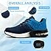 Aoikoy Safety Shoes Steel Toe Shoes for Men Women Breathable Safety Work Sneakers Lightweight Proof Slip Resistant Fashion Sneakers Air Cushion Construction Industrial Shoes Blue 8.5 Women/7 Men