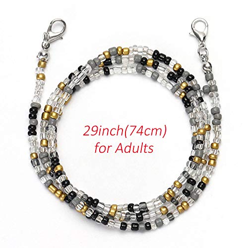 Hollosport 5Pcs Face Mask Chains And Cords For Women, Beaded Eye Glasses Necklace Holder Lanyard Multi-Purpose Accessory For Adults With 10 Free Eyeglass Loops #TOP1