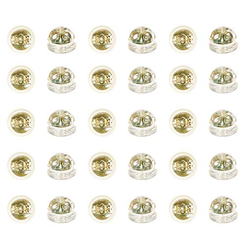 Funshare ピアスキャッチ ダブルロックキャッチ ゴールド色 30個