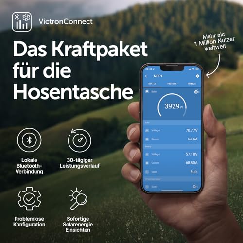 Victron Energy SmartSolar MPPT MC4 kompatibel, Laderegler (Bluetooth) - Solar Laderegler - 250V 60 Amp 12/24/36/48-Volt
