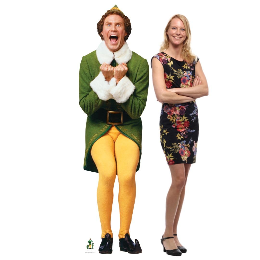 Star Cutouts SC1289 – Buddy The Elf Will Ferrell Lifesize Christmas Cardboard Cutout, 187cm Large Holiday Decoration & Party Display