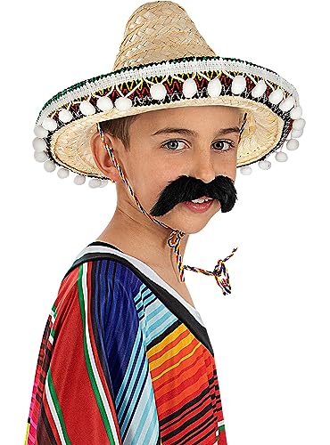 Funidelia | Chapéu mexicano para menino e menina México & Mariachis, caveira mexicana - acessórios para crianças, acessório para disfarce - castanho