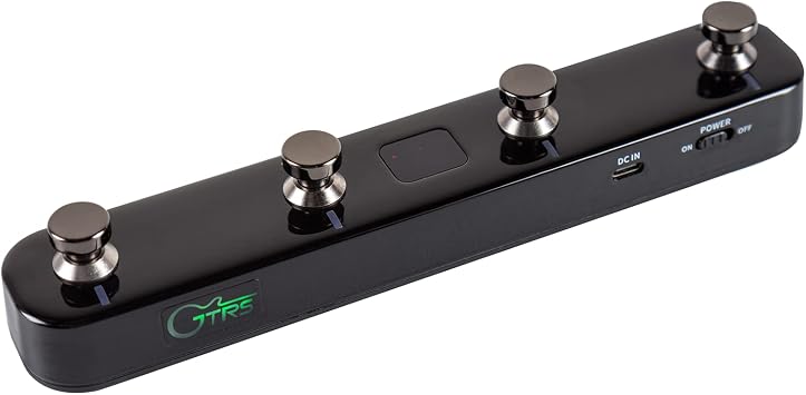 GTRS Wireless Footswitch Controller 2.4G Chargeable Built-in Battery Change Preset Tone Tap Tempo Settings Black