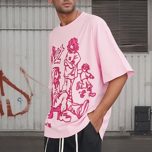 Oversized Graphic Tees Men Vintage Y2K Print Shirts Streetwear Unisex Harajuku T-Shirts3