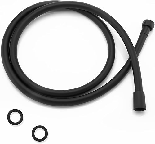 Manguera de ducha negra de 59 pulgadas, de PVC, a prueba de explosiones, manguera de regadera antienrollamiento, utilizada en cabezales de ducha,