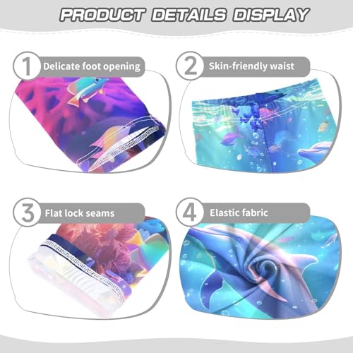 Toddler Girls Leggings Printed Yoga Pants Leggings Dolphin Colorful Coral for Kids3