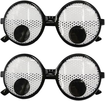 VIGUEUR 2PCS Googly Eyes Glasses - Funny Shaking Giant Eye Glasses, Only for Adult
