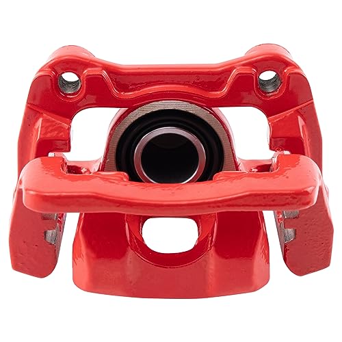 Image of TRQ Rear Brake Caliper Set Painted Red Brackets Compatible with 2001-2006 Acura MDX 2003-2008 Honda Pilot