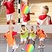 Lonimia PVC Regenbogen Ball - Bouncy Kickball, Fußball Softball, Mehrfarbiger Kinder Spielball Für Drinnen Und Draußen, Strandball Mit Pumpe