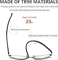 Vista 4 de B&Q 4 Pack Rectangular Metal Frame Spring Hinge Blue Light Blocking Reading Glasses Readers for Men