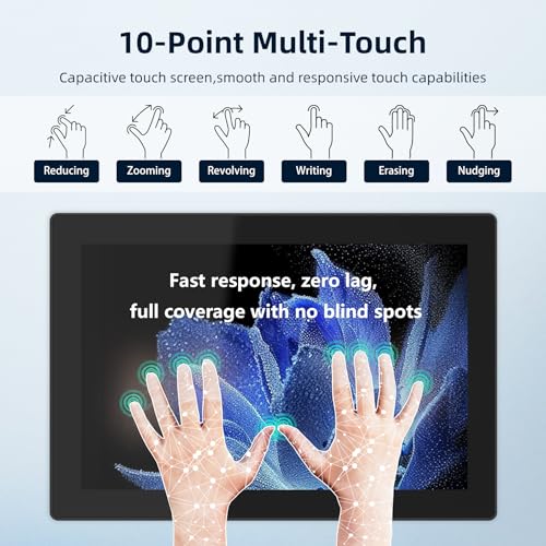 Image of 10.1 inch Industrial Touchscreen Panel PC,10 Point Capacitive Touch Screen Computer,IP65 Ultra-Thin Industrial Monitor,for Factory,Automation,Kiosk,Small Business(I3-7100U,8GB RAM 128G SSD)