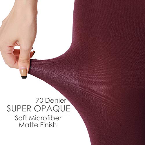 Image of G&Y 2 Pairs Semi Opaque Tights for Women - 70D Microfiber Control Top Pantyhose