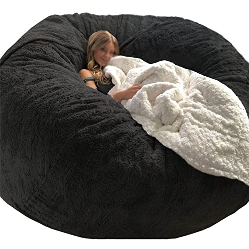 Funda Gigante para puf de Piel sintética para Sala de Estar de Adultos, Funda Grande y Redonda, Suave y cómoda para sofá Cama (sin Relleno).
