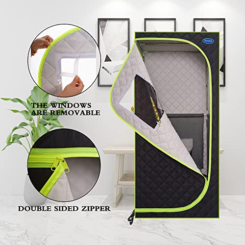 Ltccdss Portable Infrared Sauna, Plus Full Size Infrared Sauna Tent, Home Sauna Spa With Heating Foot Pad And Portable Chair For Reduce Stress Fatigue Indoor Sauna（Green/Blue Random Delivery） #TOP2
