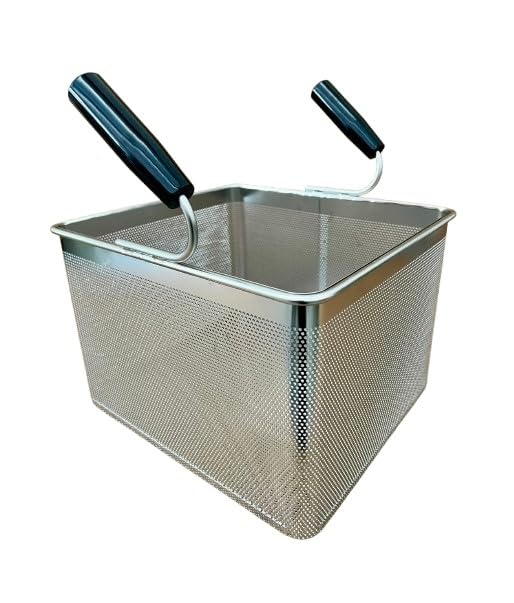 FBR0276 - CESTINO MADE IN ITALY CUOCIPASTA PROFESSIONALE 2/3 2 MANICI 296X328X215H MM IN ACCIAIO INOSSIDABILE AISI 304 CESTELLO CUOCI PASTA INOX GN 2/3
