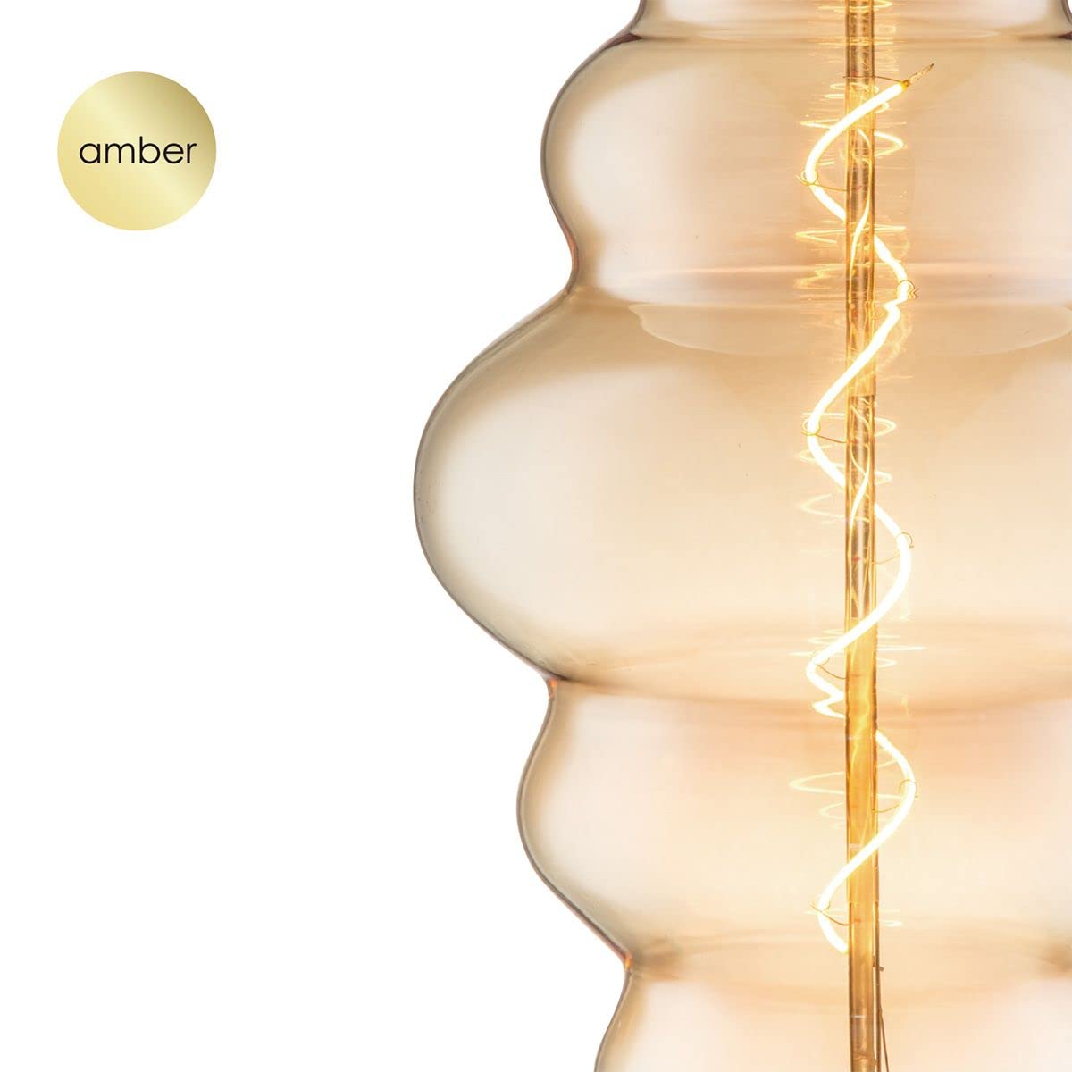 home sweet home collection Edison Vintage E27 | LED-Filament-Leuchtmittel Cloud Spiral | Ambra | Dimmbar | 4W 280lm 2700K | warmweißes Licht | für E27-Fassungen