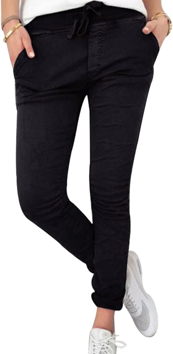 Inlefen Pantaloni Lunghi per Le Signore delle Donne - Comodi Pantaloni  Attillati in Vita Elastica di Colore Puro Pantaloni Sportivi per Lo Yoga :  Amazon.it: Abbigliamento