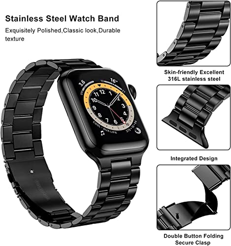 Bracelet maillons intégrés Apple Watch acier boucle moderne 45mm - 5