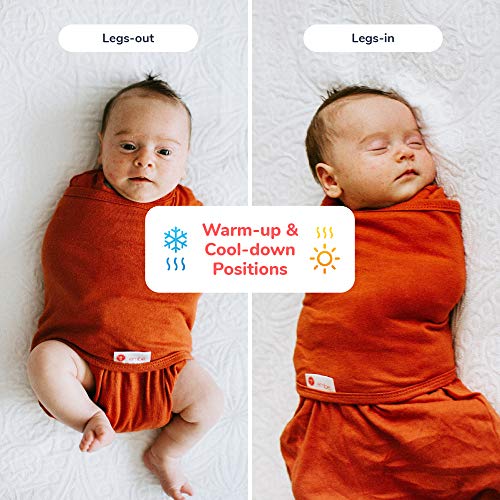 Image of embe 2-Way Starter Baby Swaddle, 6-14 lbs, Newborn Infant Swaddle Sack 0-3 Months, Zip, Hook & Loop 0-3 Months Baby Wrap, Hip Healthy - Cloud