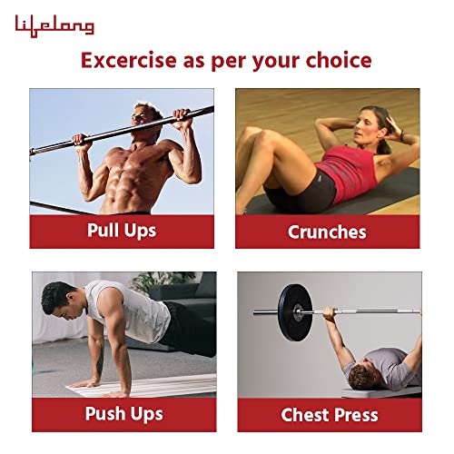 Image of Lifelong Rubber Weight Plates 30mm Dia Set for Weight Lifting, Dumbbell Bars, Strength Training and Home Gym Fitness Workout