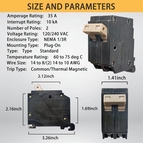 Disyuntor de 2 polos CH235 tipo CH interruptor termomagnetico de carcasa enchufable 10 KAIC 5