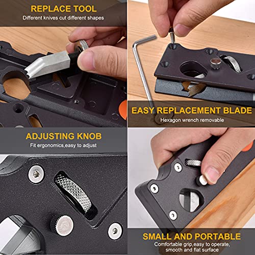 Hobel mit Fasenhobel, Eckhobel, Tischlerei, Handhobel für Holzbearbeitung, Fasenhobel, Holz, zum Anfasen und Schneiden von Holz (Planer7Cutter)